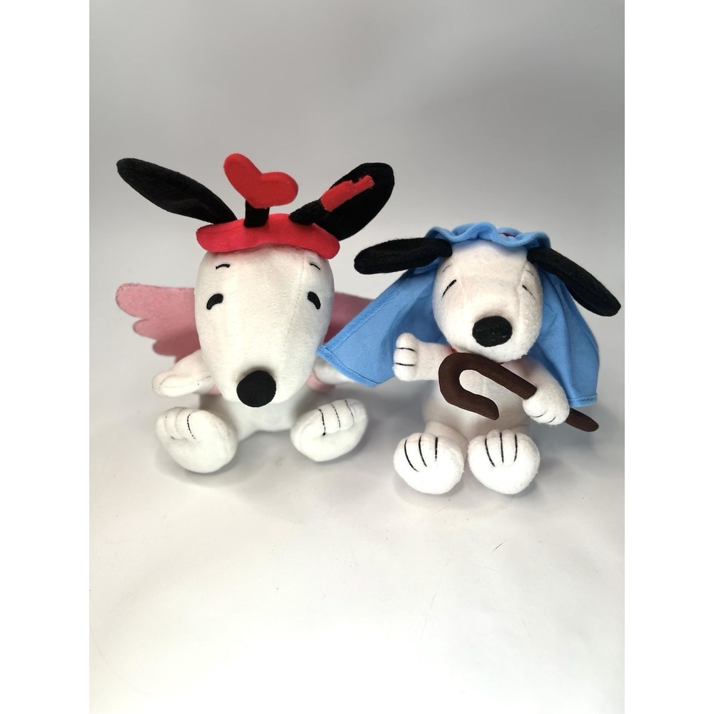 2010 Hallmark Christmas 6" Plush Little Shepherd Snoopy & Valentine's Day Snoopy
